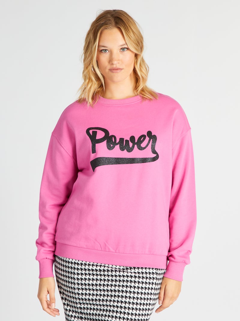 Sudadera de chándal con estampado delantero ROSA - Kiabi