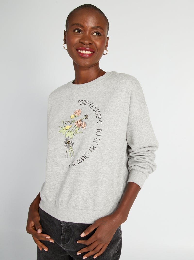 Sudadera de chándal con estampado GRIS - Kiabi
