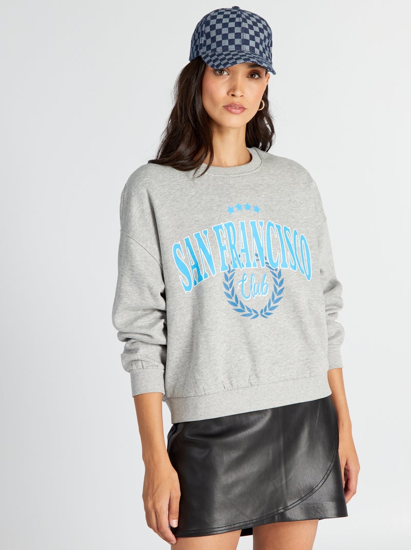 Sudadera de chándal con estampado GRIS - Kiabi