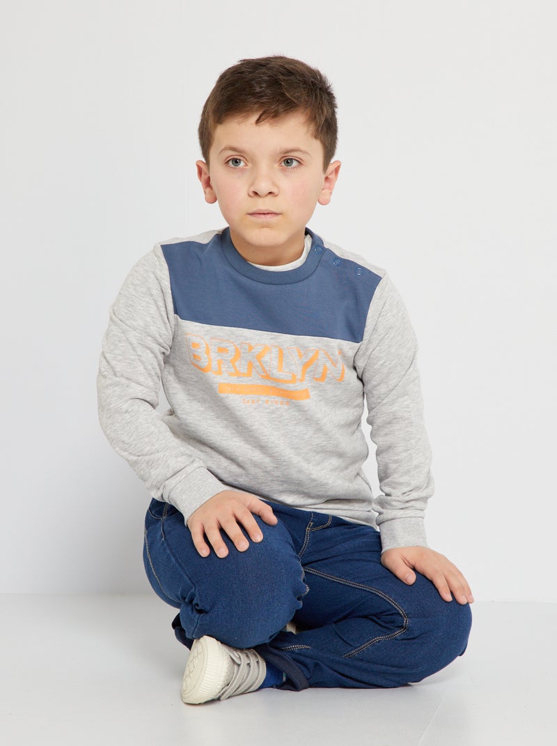 Sudadera de chándal con estampado GRIS - Kiabi