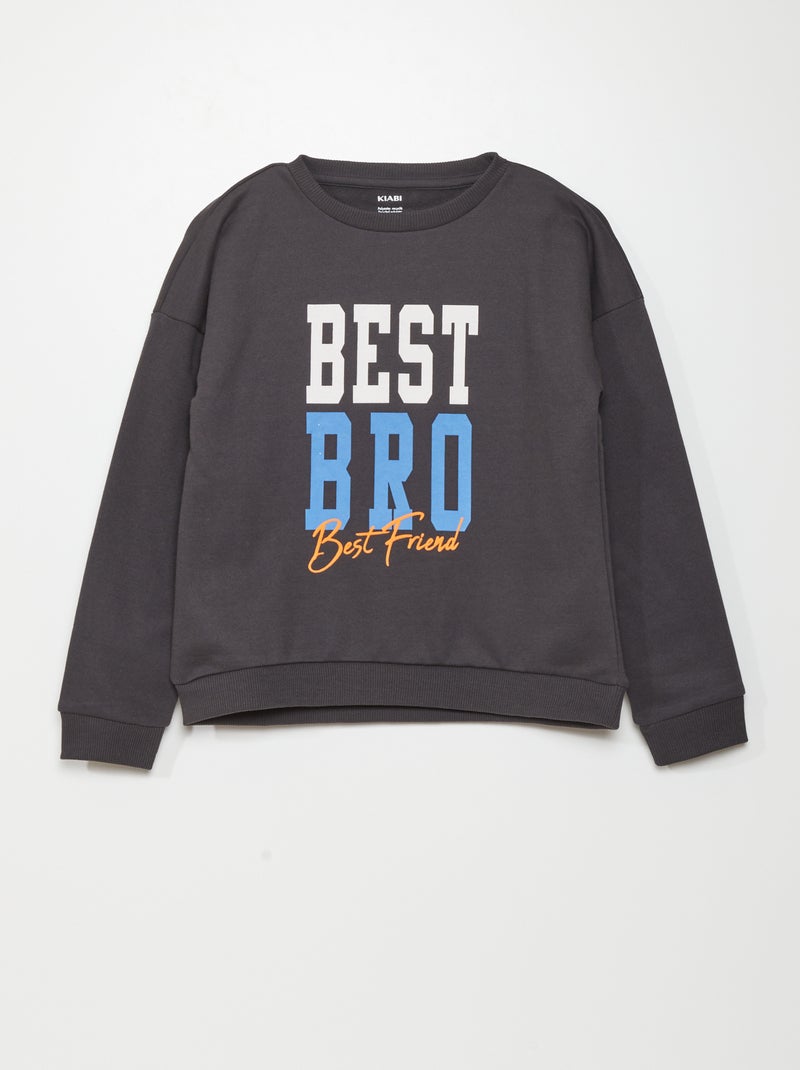 Sudadera de chándal con estampado NEGRO - Kiabi