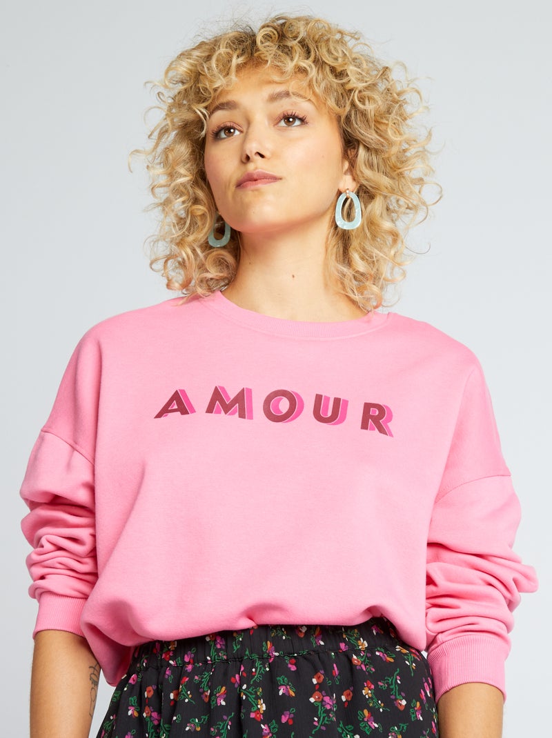Sudadera de chándal con estampado ROSA - Kiabi