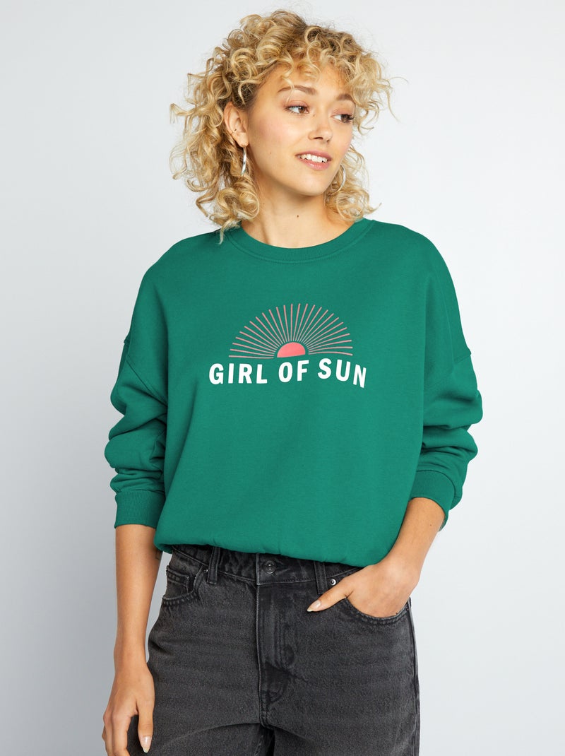 Sudadera de chándal con estampado VERDE - Kiabi