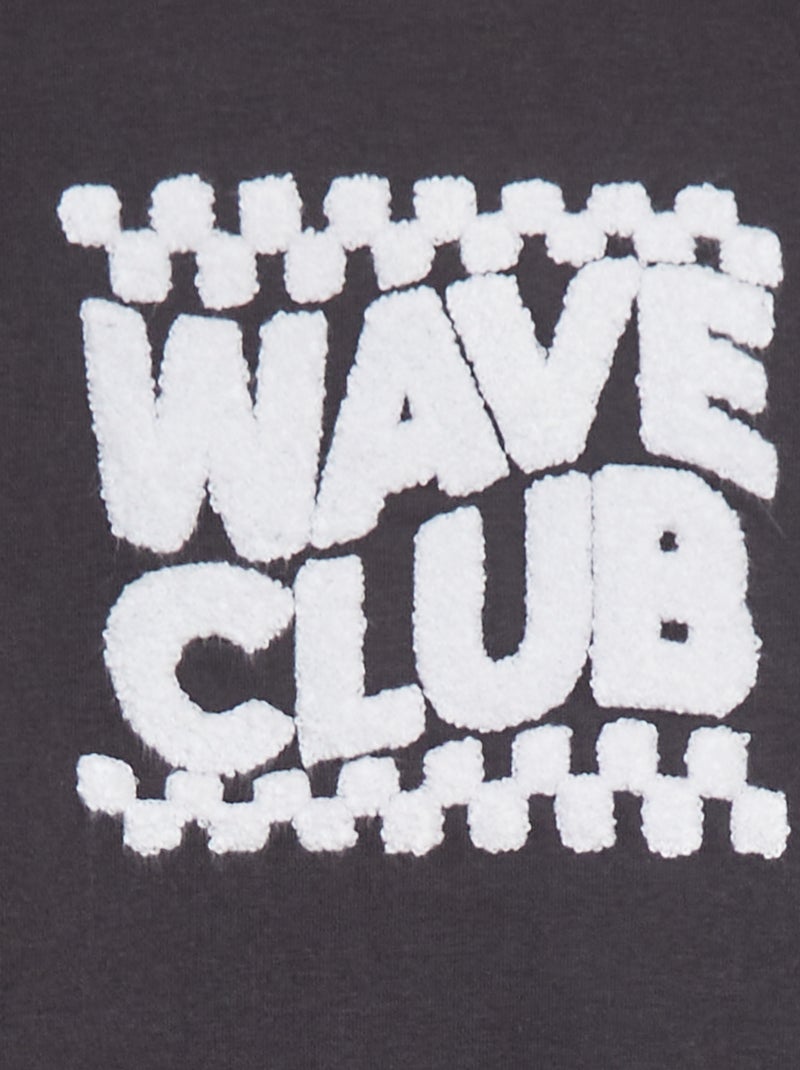 Sudadera de chándal con inscripción de rizo NEGRO - Kiabi