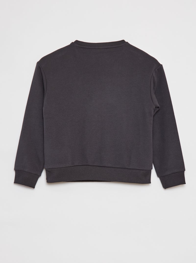 Sudadera de chándal con inscripción de rizo NEGRO - Kiabi