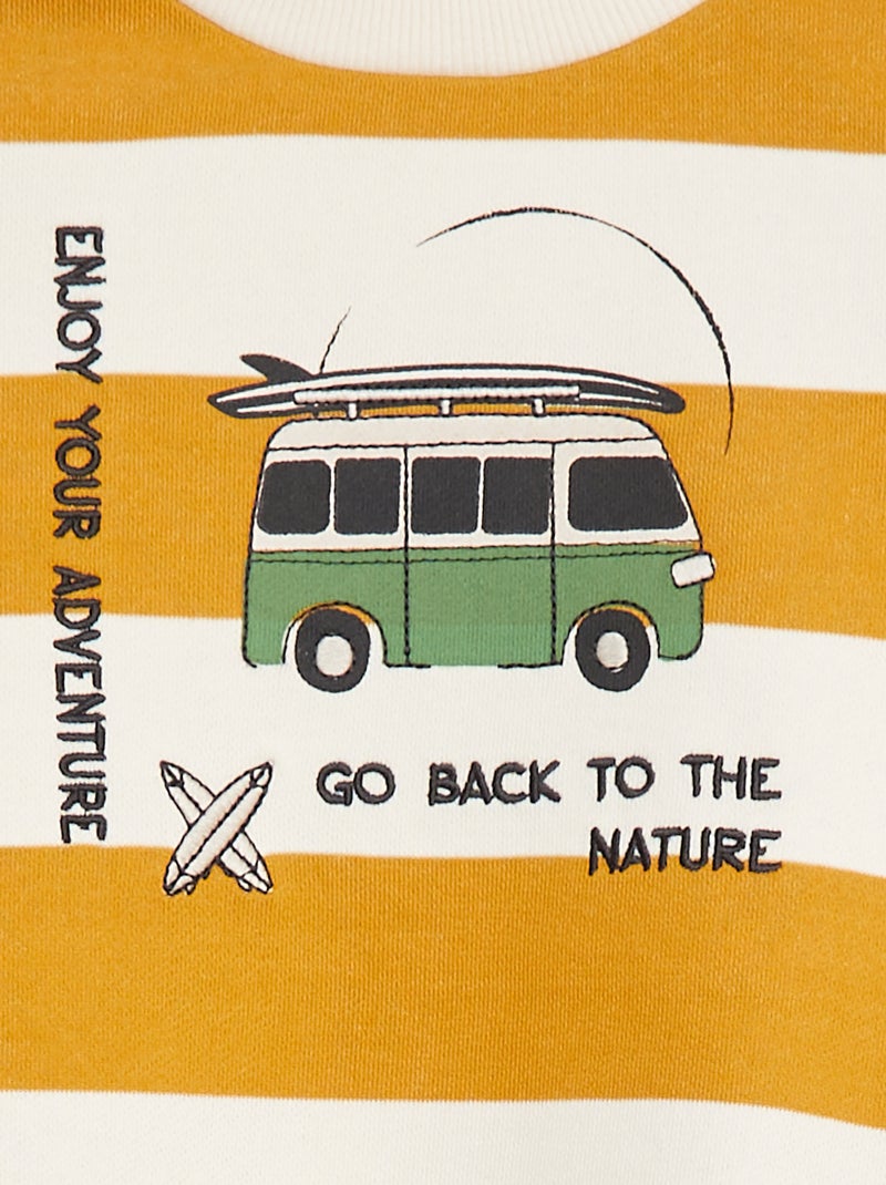 Sudadera de chándal con mangas en contraste Amarillo - Kiabi