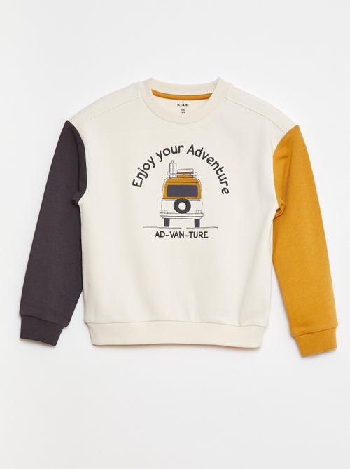 Sudadera de chándal con mangas en contraste - Kiabi