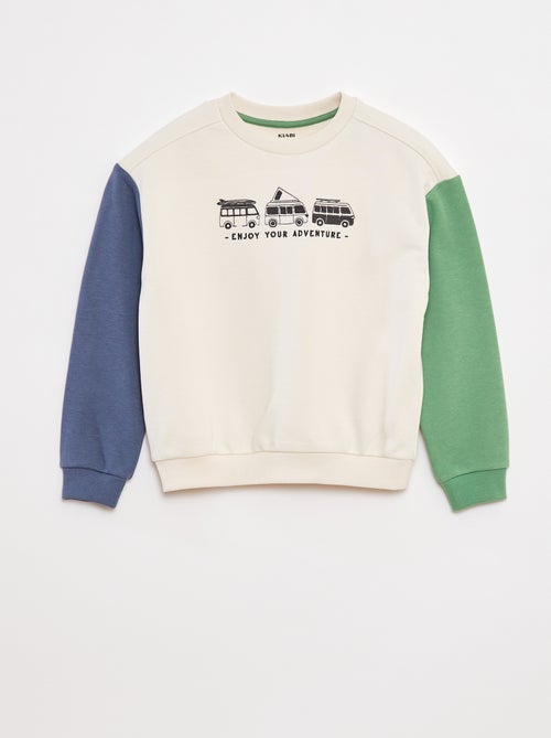Sudadera de chándal con mangas en contraste - Kiabi