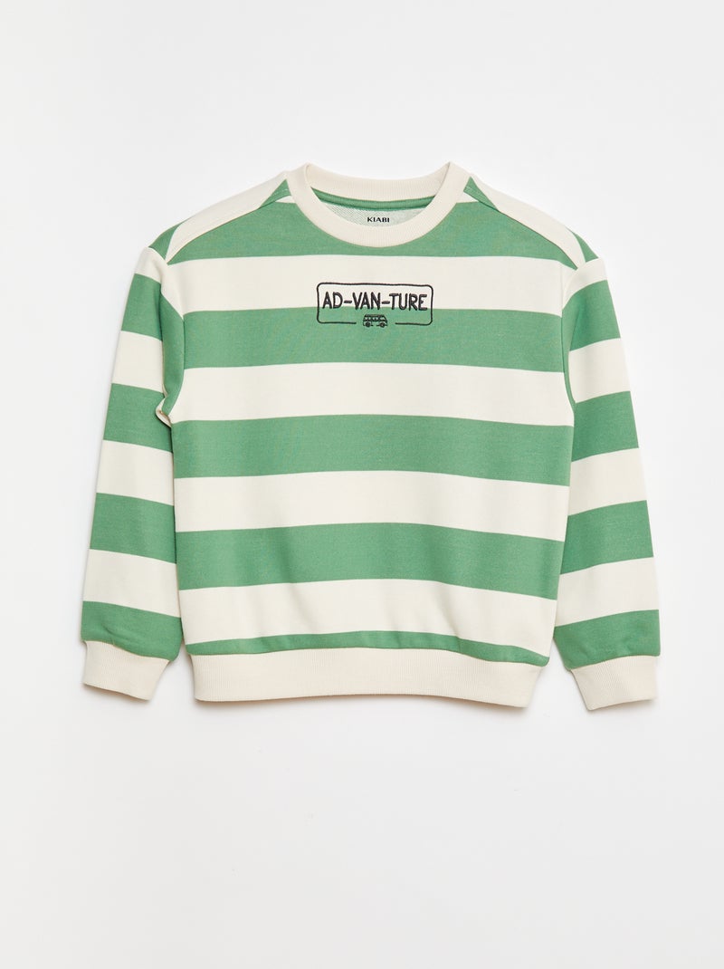 Sudadera de chándal con mangas en contraste Verde - Kiabi