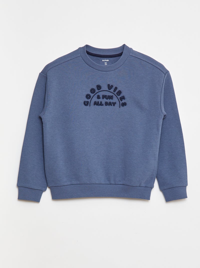 Sudadera de chándal con mensaje bordado Azul - Kiabi