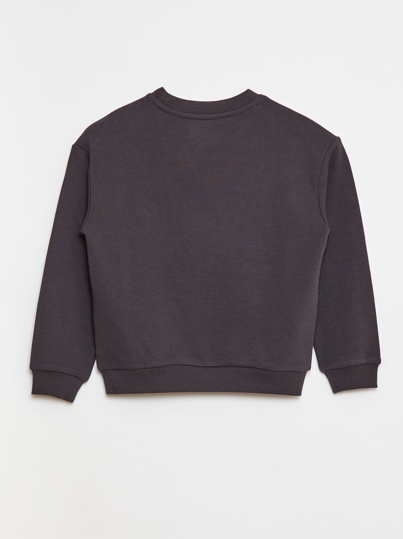 Sudadera de chándal con mensaje bordado Gris - Kiabi