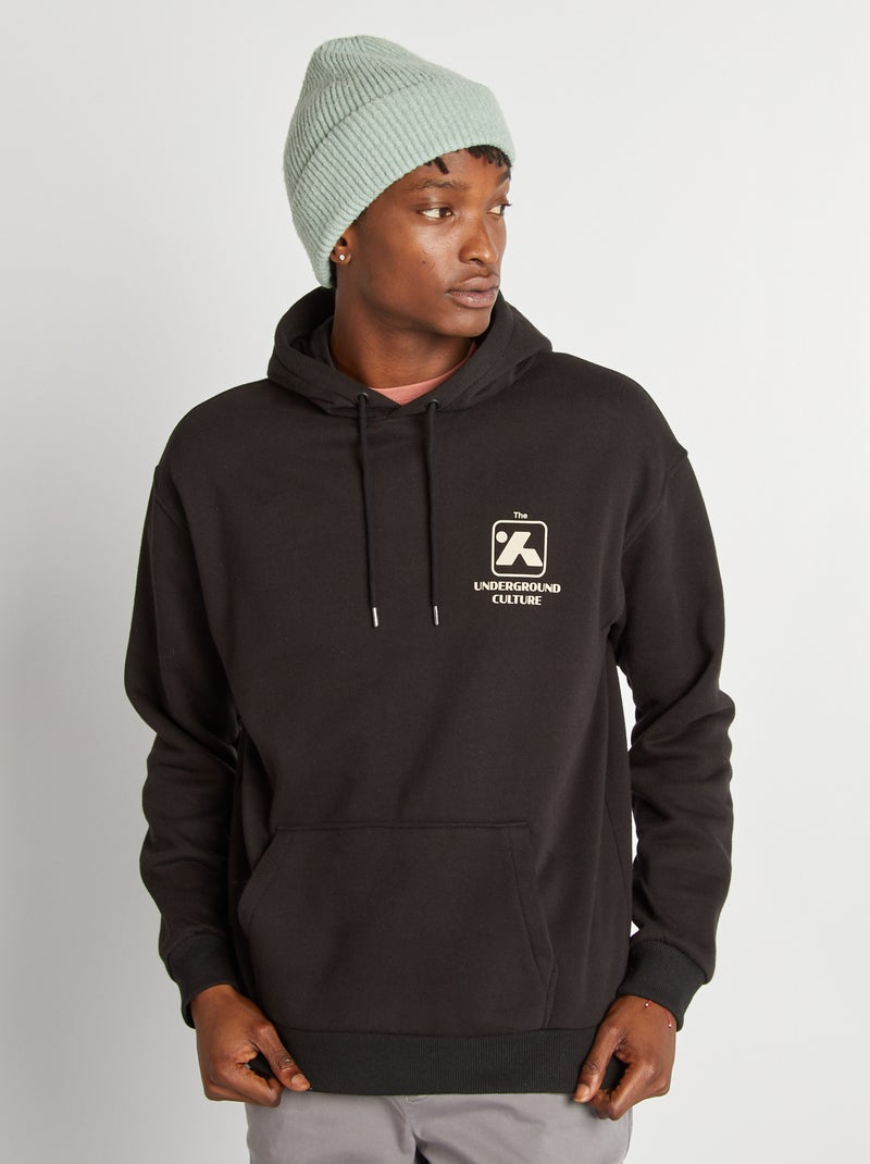 Sudadera de chándal con mensaje NEGRO - Kiabi