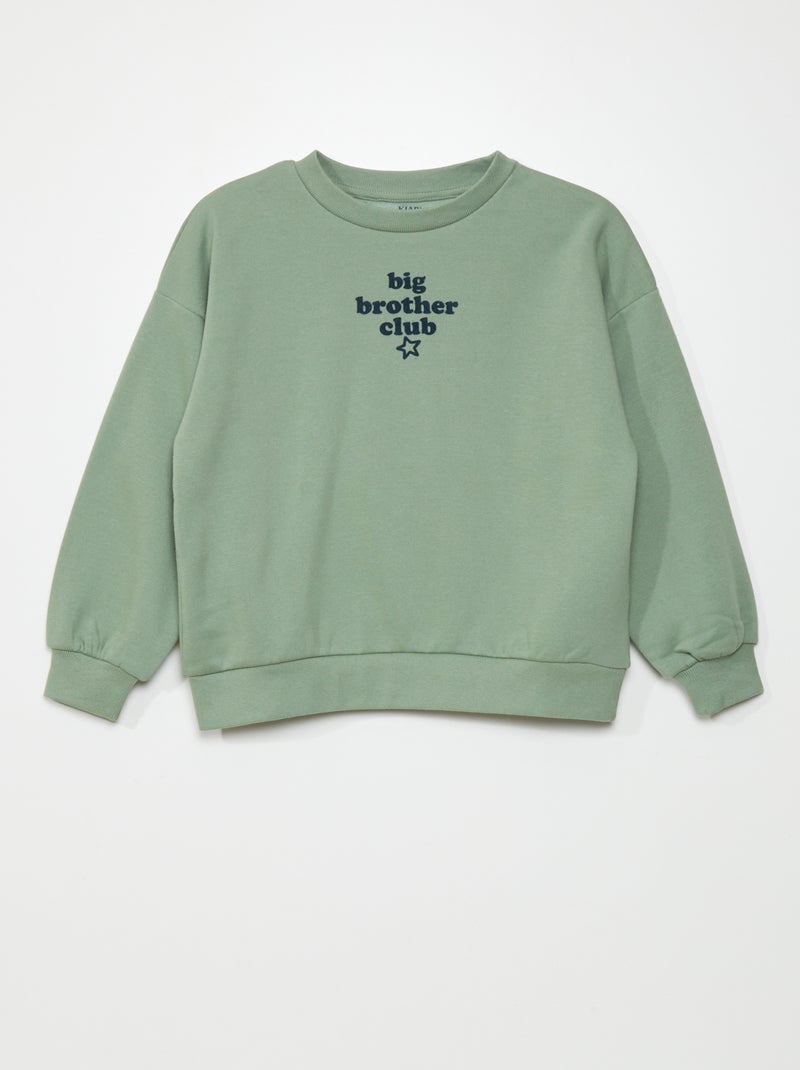 Sudadera de chándal con mensaje VERDE - Kiabi