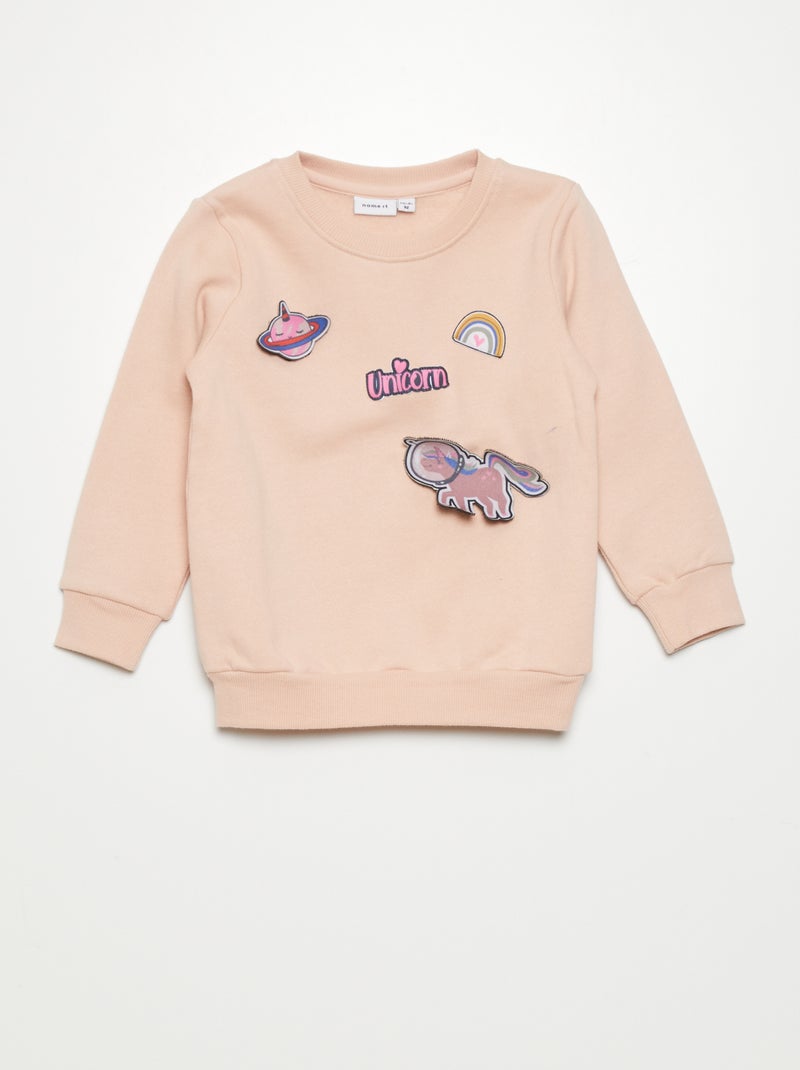 Sudadera de chándal con parches desmontables ROSA - Kiabi