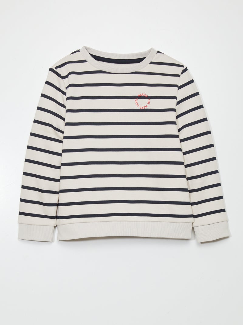 Sudadera de chándal con rayas anchas Blanco - Kiabi