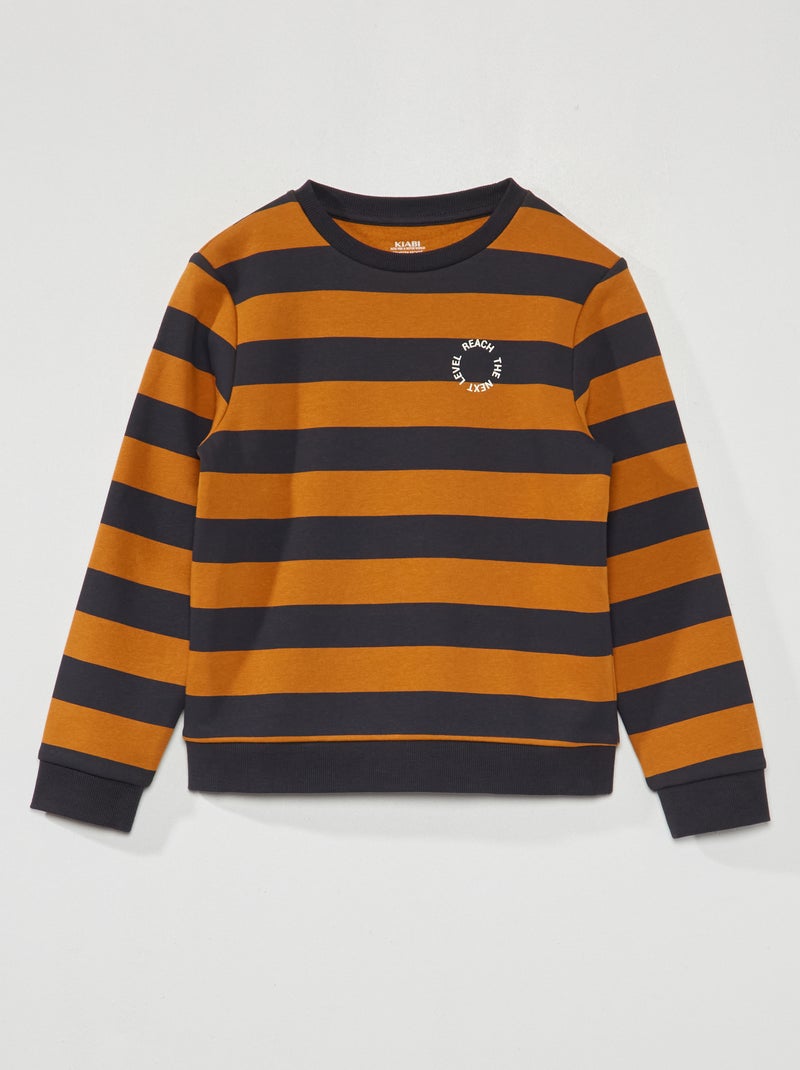 Sudadera de chándal con rayas anchas Cammello/nero - Kiabi
