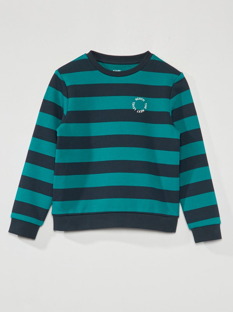 Sudadera de chándal con rayas anchas Verde/azul - Kiabi
