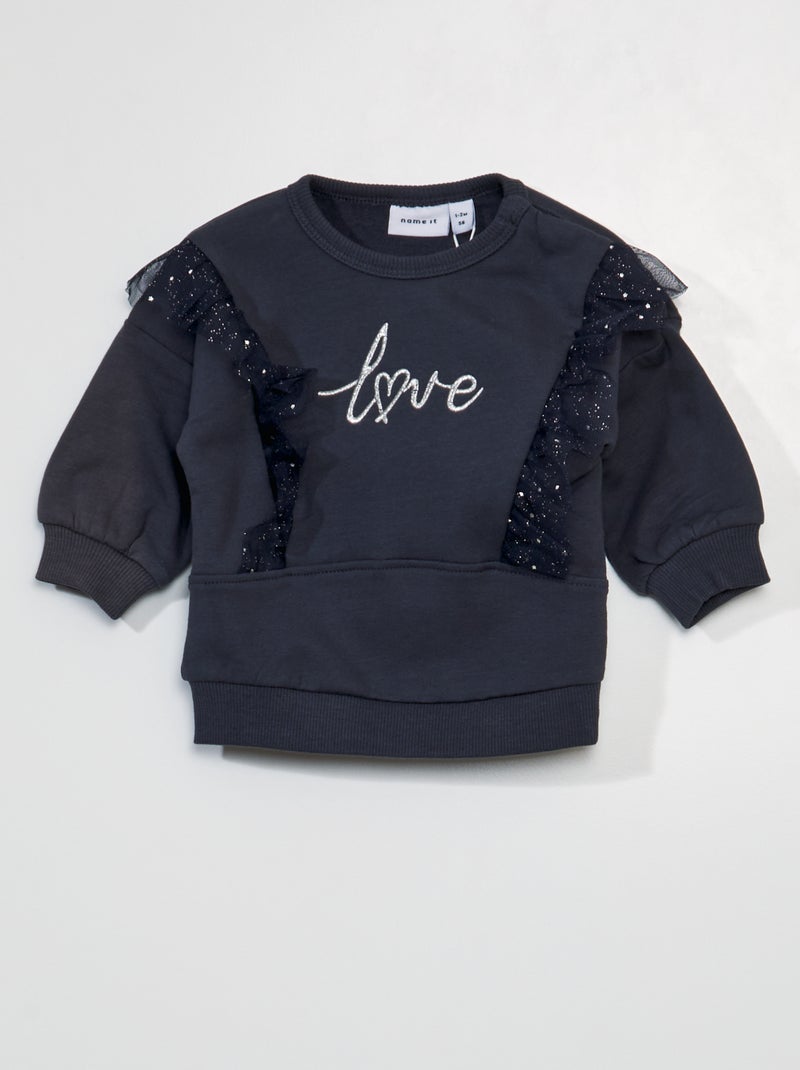 Sudadera de chándal con volantes AZUL - Kiabi
