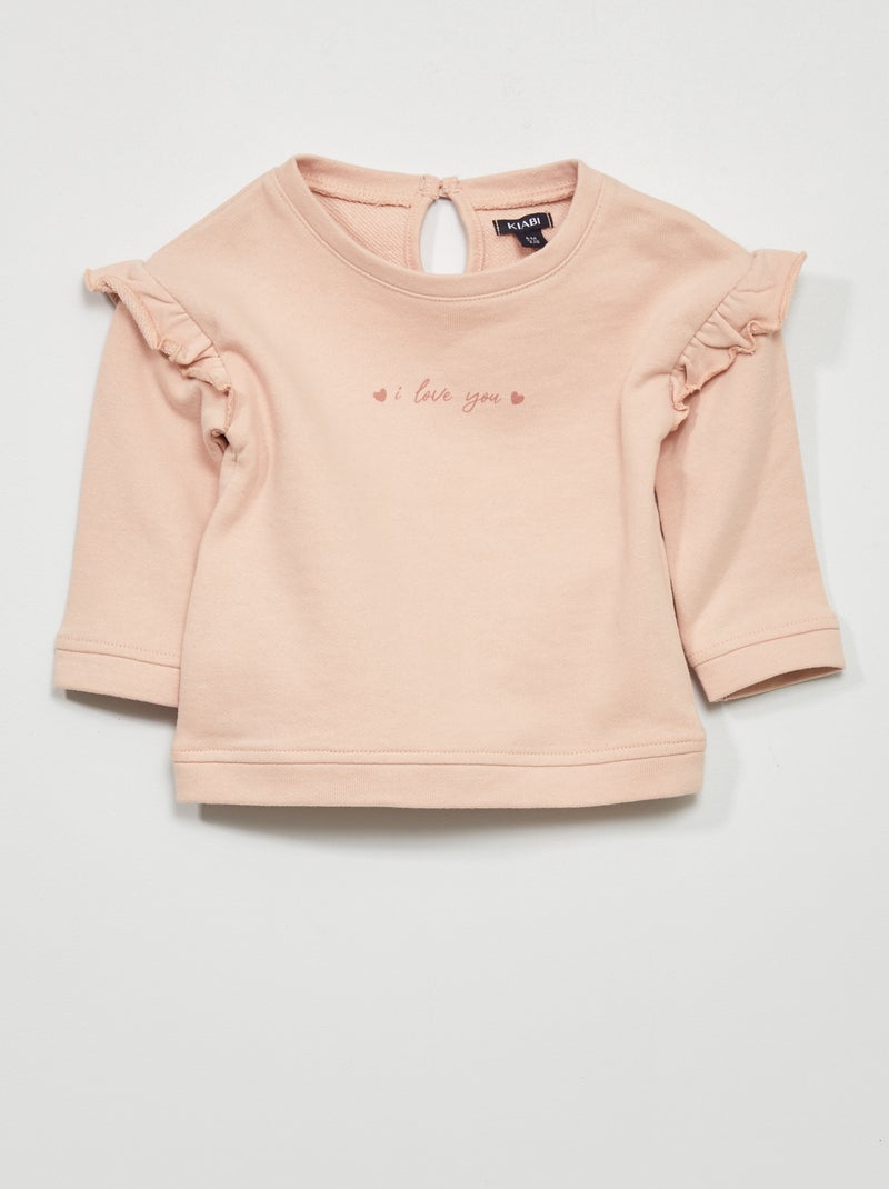 Sudadera de chándal con volantes BLANCO - Kiabi