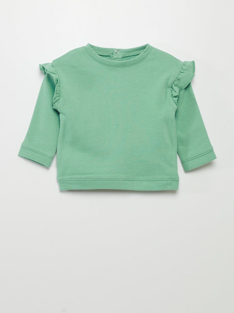 Sudadera de chándal con volantes VERDE - Kiabi
