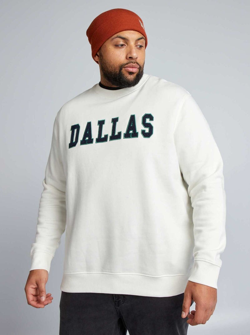 Sudadera de chándal de estilo americano BLANCO - Kiabi