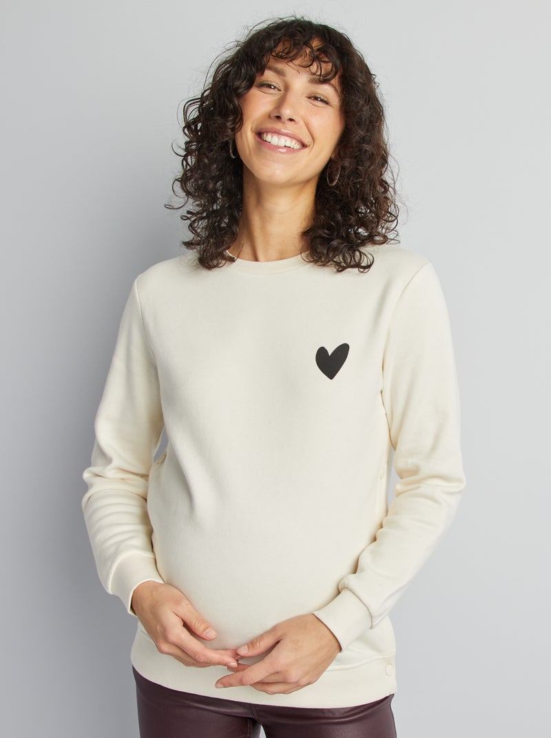 Sudadera de chándal de lactancia BEIGE Premamá Mujer