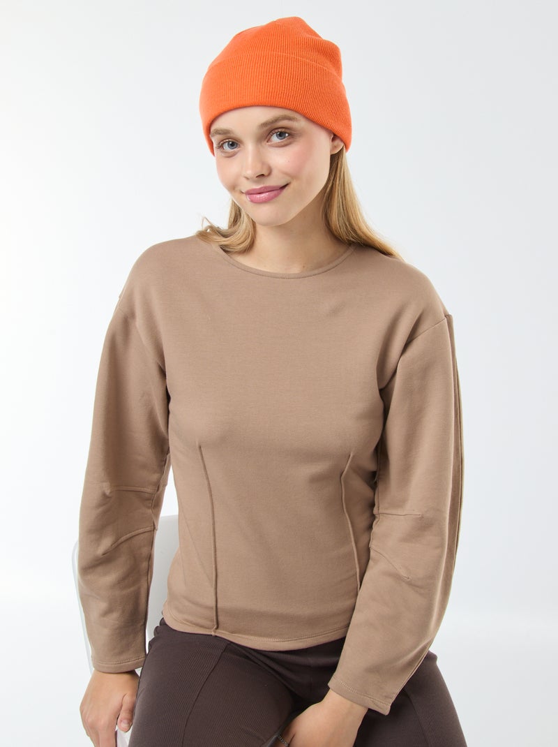Sudadera de chándal de manga larga Beige - Kiabi