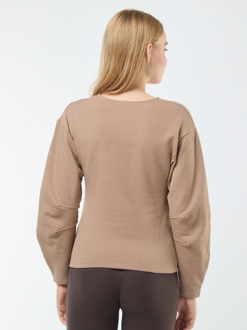 Sudadera de chándal de manga larga Beige - Kiabi