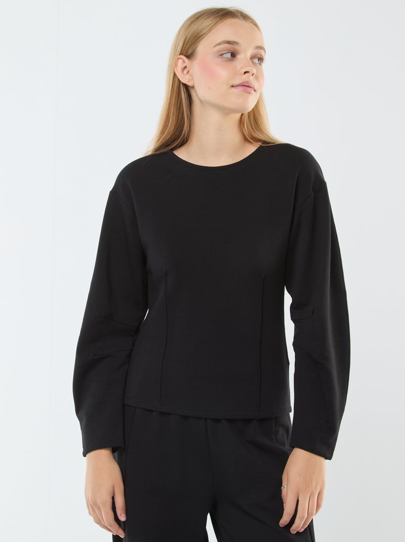 Sudadera de chándal de manga larga negro - Kiabi