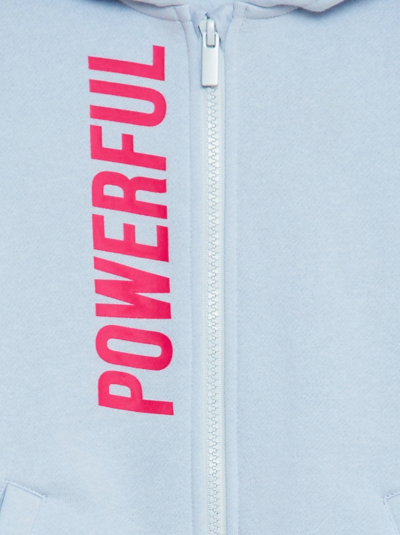 Sudadera de chándal deportiva con cremallera y capucha AZUL - Kiabi