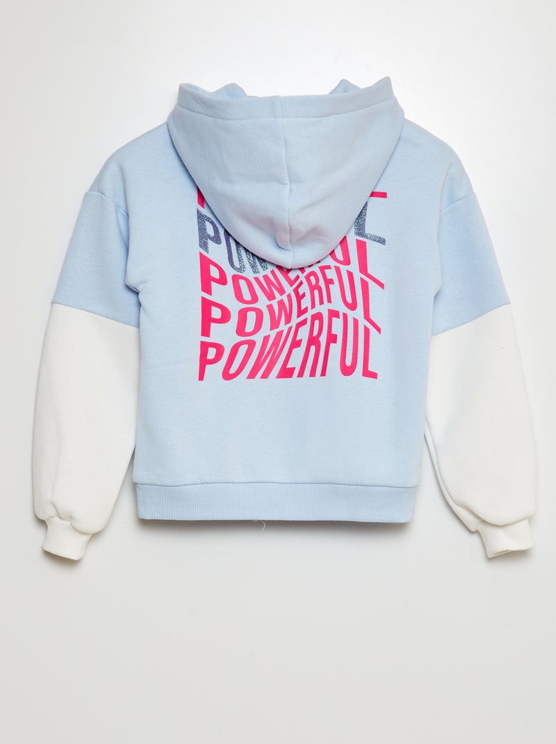 Sudadera de chándal deportiva con cremallera y capucha AZUL - Kiabi