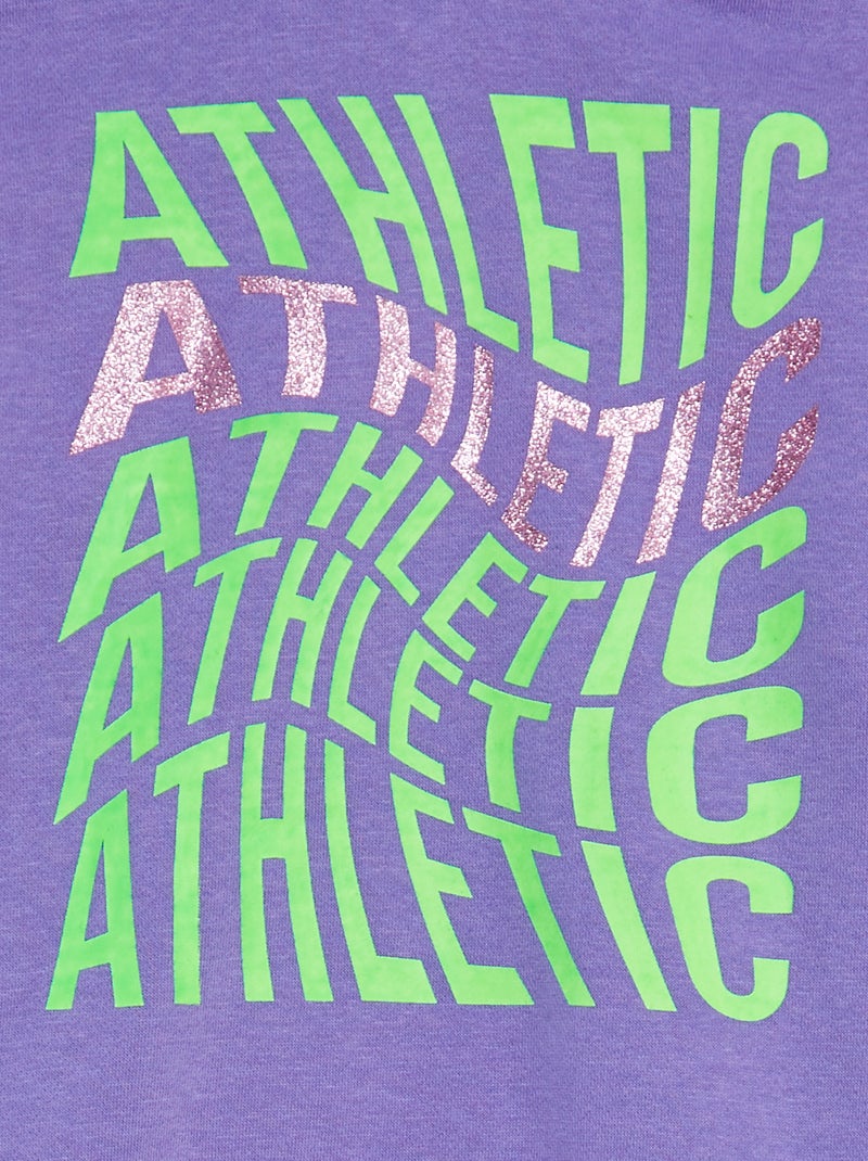 Sudadera de chándal deportiva con cremallera y capucha PURPURA - Kiabi