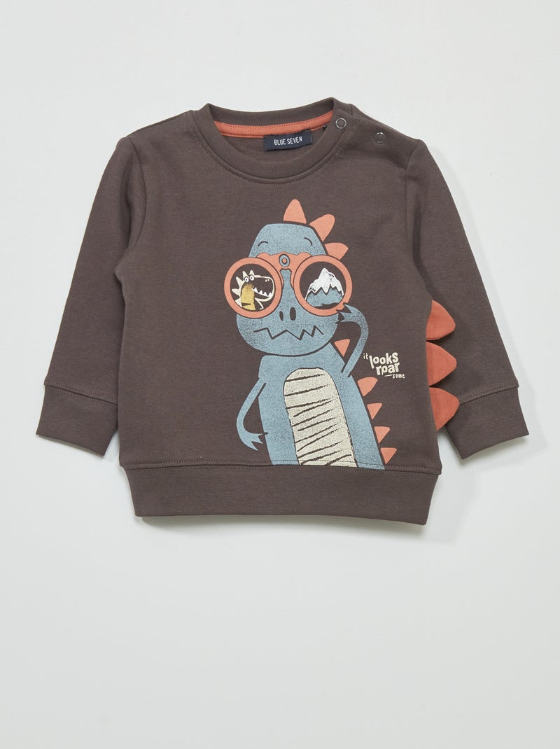 Sudadera de chándal 'dinosaurio' GRIS - Kiabi