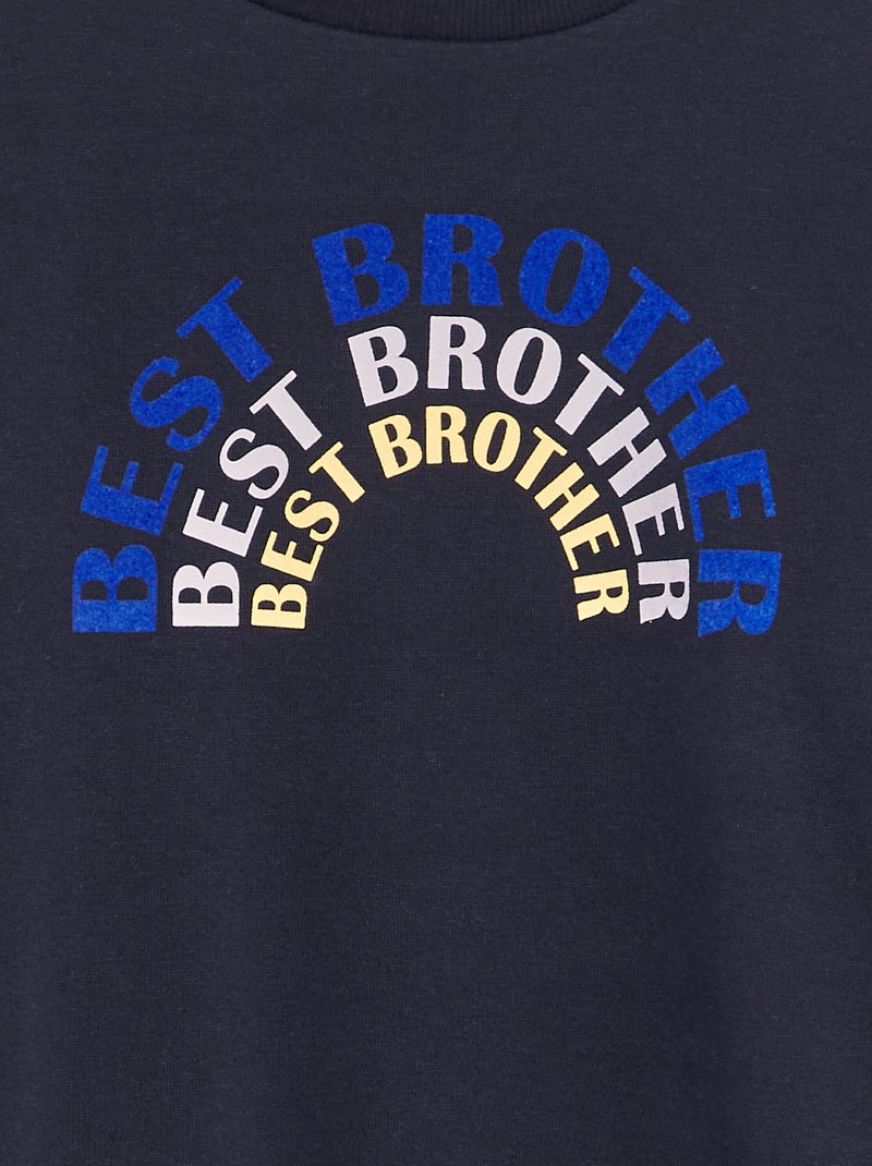 Sudadera de chándal estampada - Hermano y hermana AZUL - Kiabi