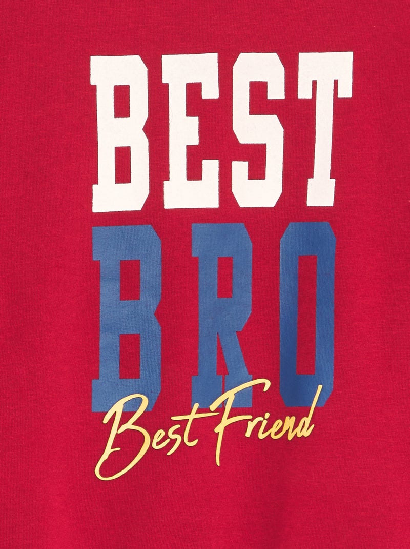 Sudadera de chándal estampada - Hermano y hermana ROJO - Kiabi