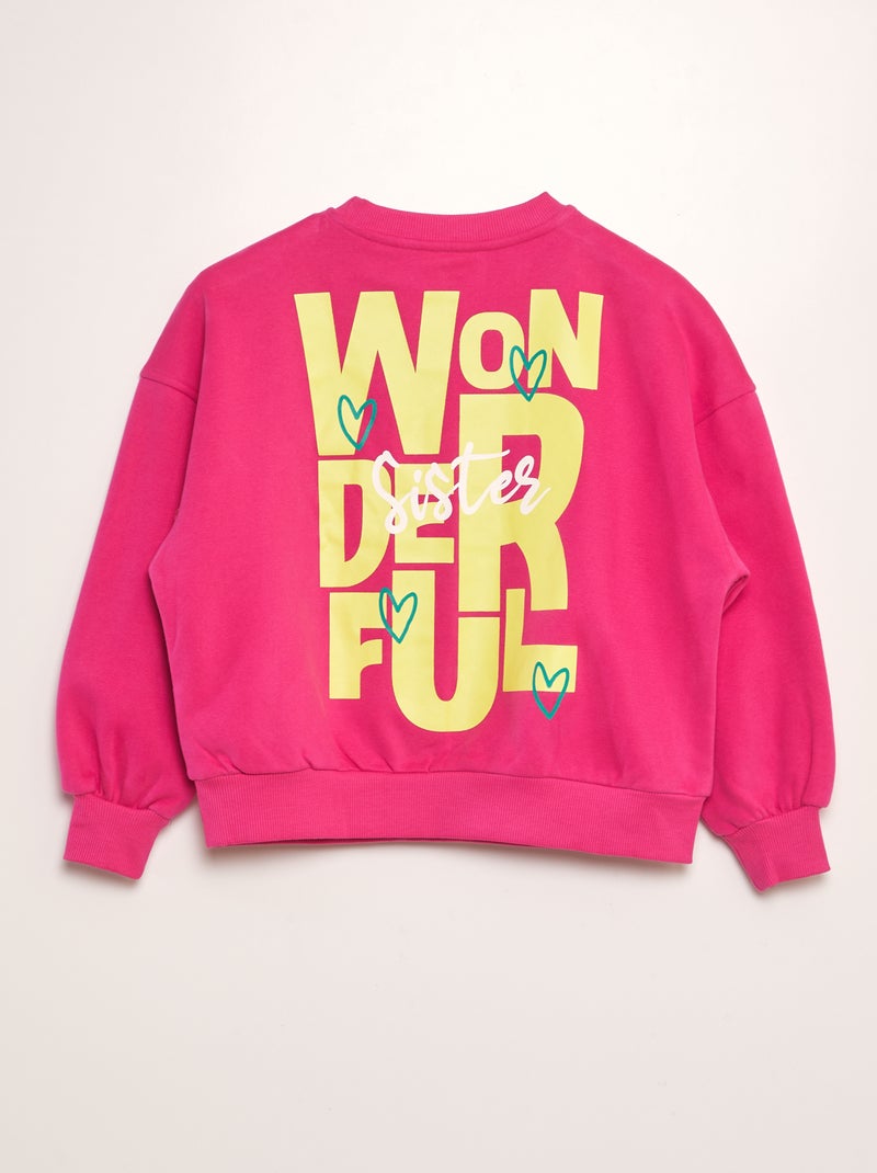 Sudadera de chándal estampada - Hermano y hermana ROSA - Kiabi