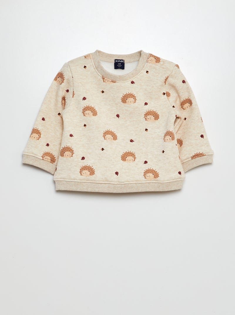Sudadera de chándal estampada BEIGE - Kiabi