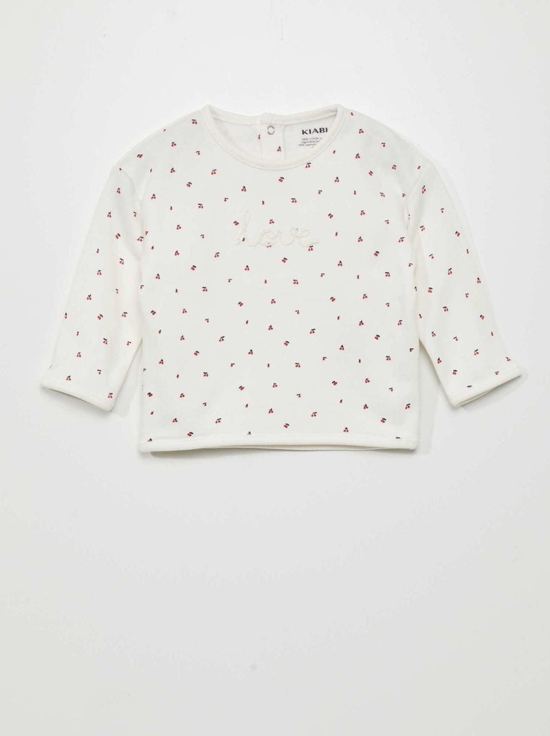 Sudadera de chándal estampada BLANCO - Kiabi