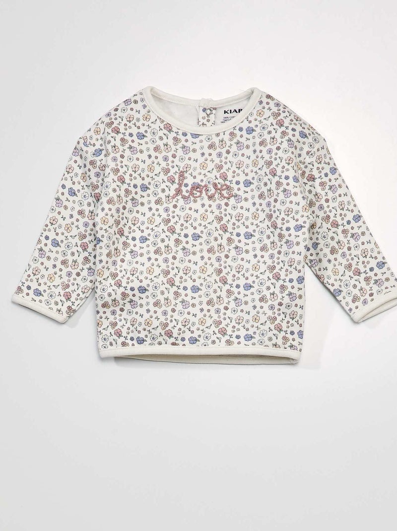 Sudadera de chándal estampada BLANCO - Kiabi