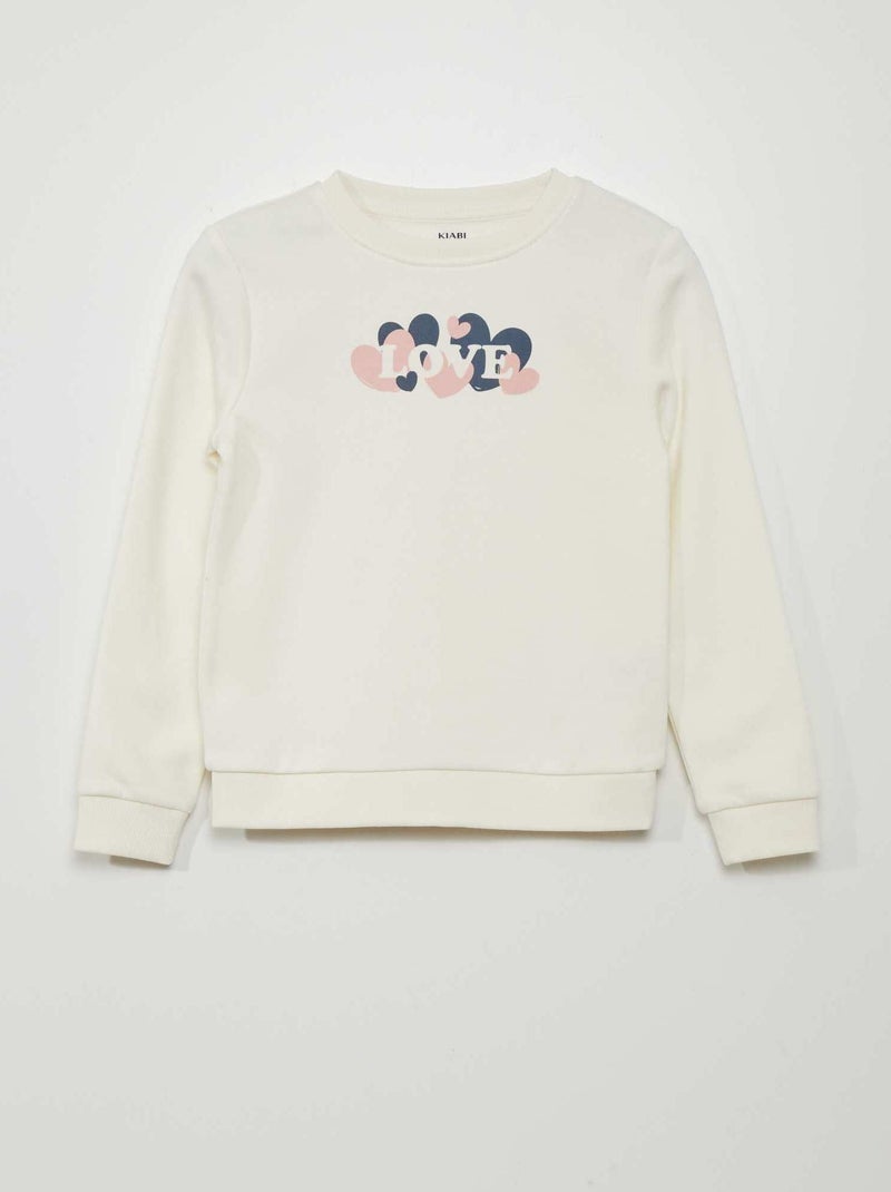Sudadera de chándal estampada BLANCO - Kiabi