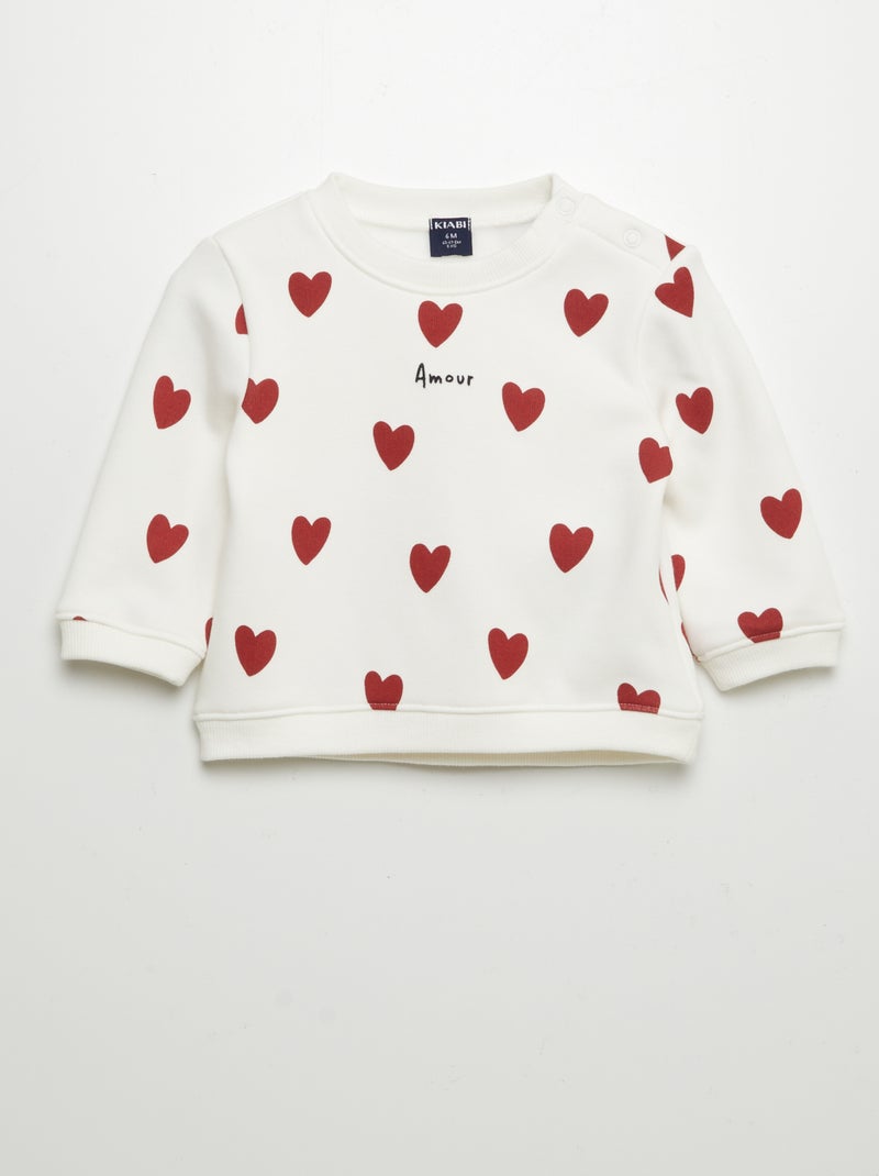 Sudadera de chándal estampada BLANCO - Kiabi