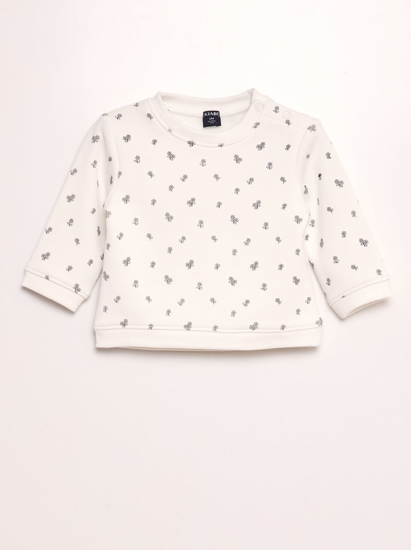 Sudadera de chándal estampada BLANCO - Kiabi