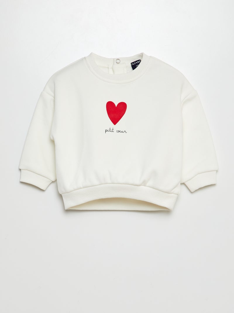 Sudadera de chándal estampada BLANCO - Kiabi
