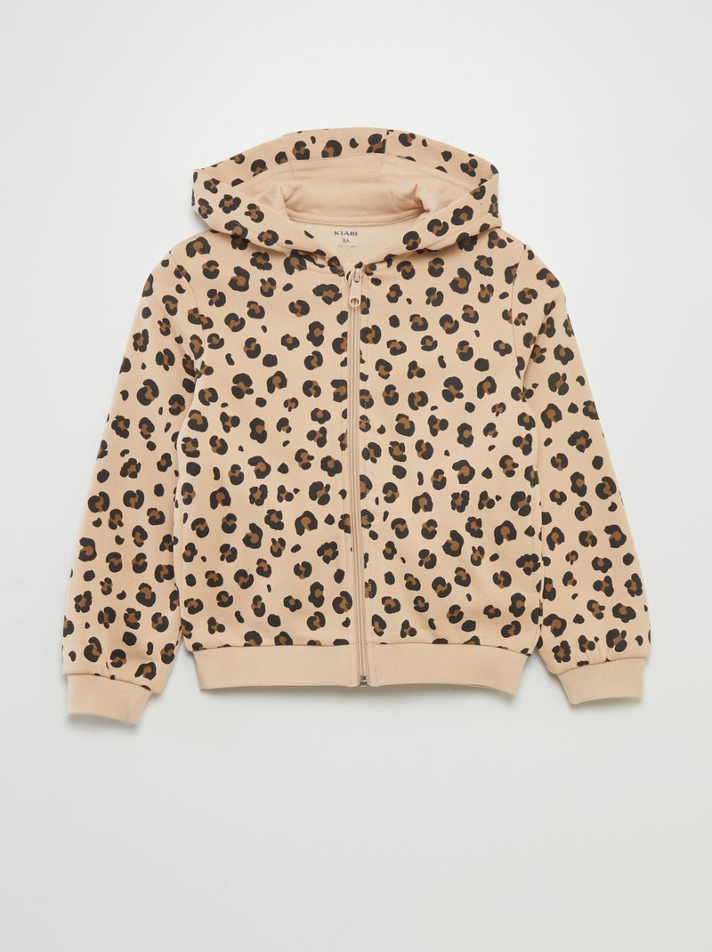 Sudadera de chándal estampada con capucha BEIGE - Kiabi