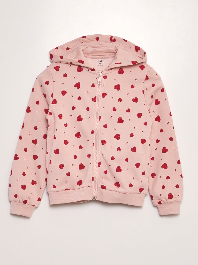 Sudadera de chándal estampada con capucha ROSA - Kiabi