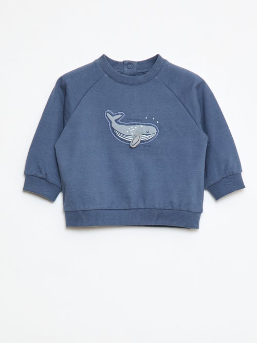 Sudadera de chándal estampada con cierre de automáticos - Kiabi