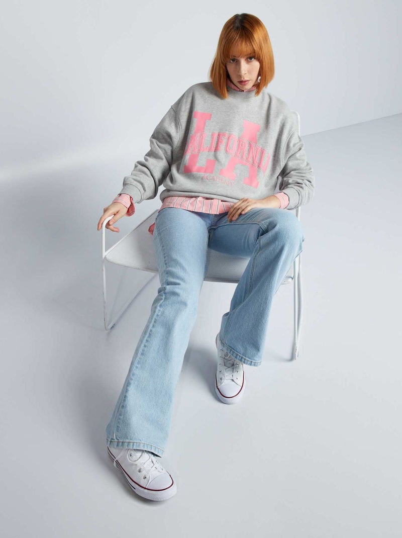 Sudadera de chándal estampada GRIS - Kiabi