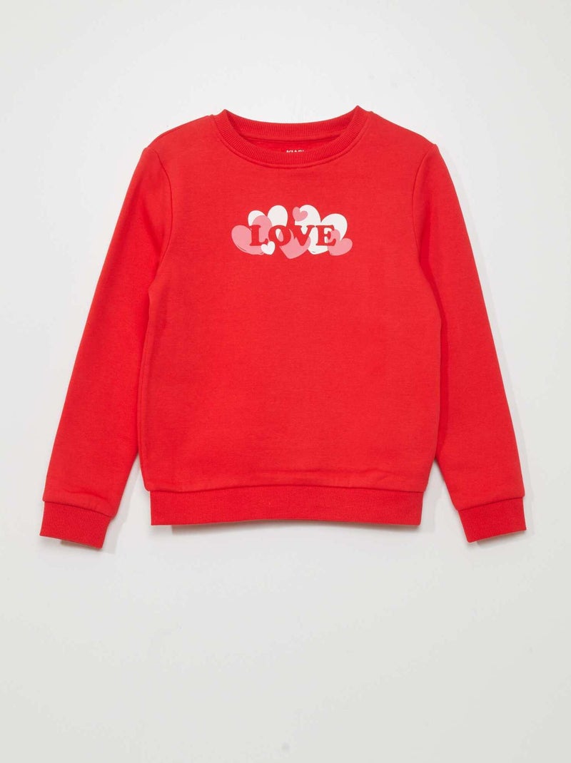 Sudadera de chándal estampada ROJO - Kiabi
