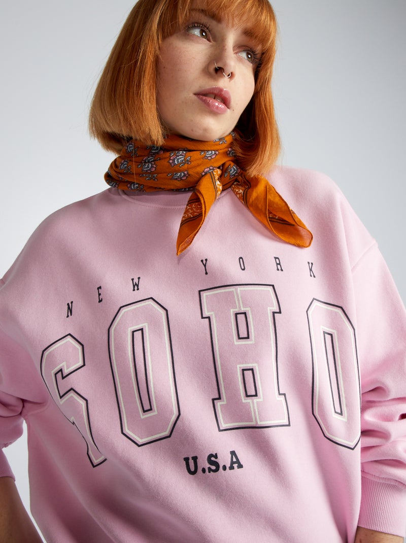 Sudadera de chándal estampada ROSA - Kiabi