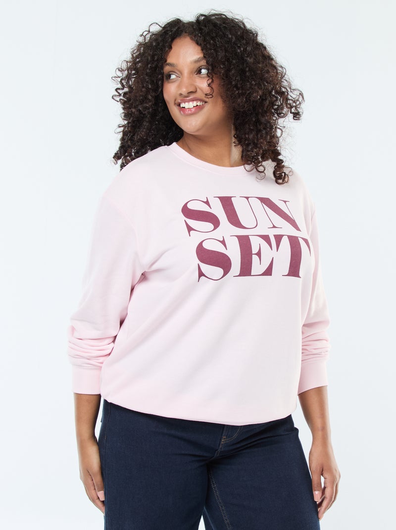 Sudadera de chándal estampada Rosa - Kiabi